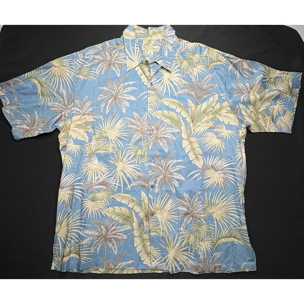 Tori Richard Cotton Lawn Shirt Mens XL Blue Floral Button Up Hawaiian USA Made